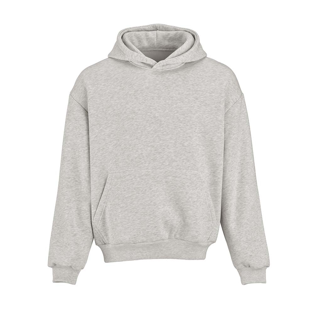 Sweat à capuche oversize unisexe promotionnel Ericeira Gris chiné clair